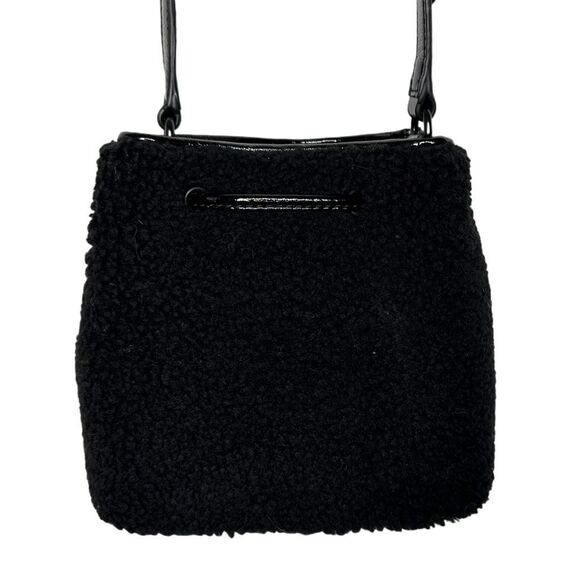 Calvin Klein Astatine Sherpa & Patent Leather Mini Bucket Bag 6.25” x 6” x 3.5” - Picture 6 of 10